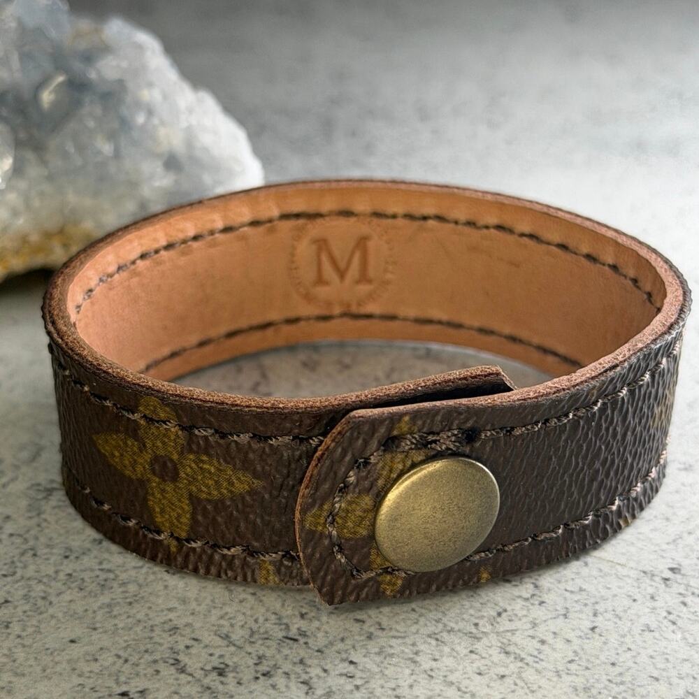 Upcycled LV Louis Vuitton leather cuff by Michalke Made